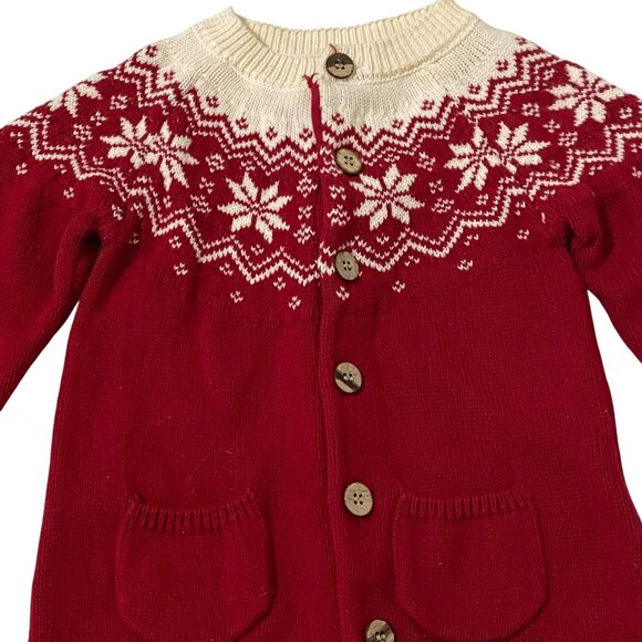 Me and Henry Red Fair Isle Baby Romper 9 to 12 Months One Piece Winter Holiday - Picture 2 of 10